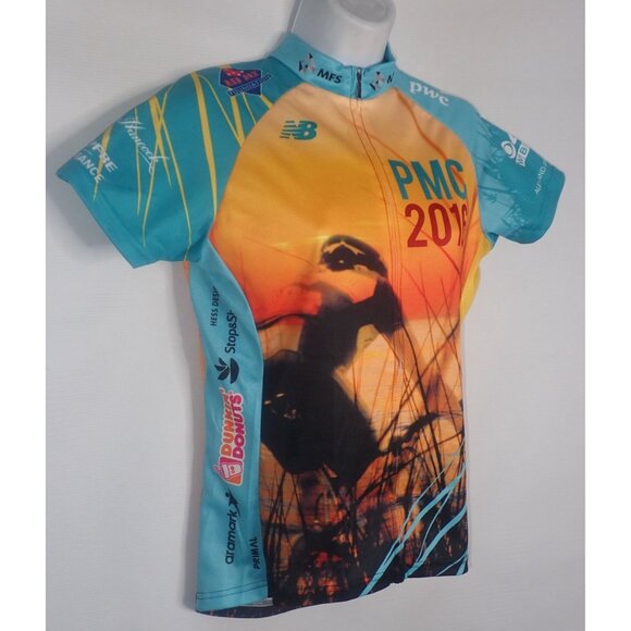 New Balance Pan-Mass Challenge Cycling Jersey Women M Full Zip 2016 Short Sleeve - Picture 2 of 6